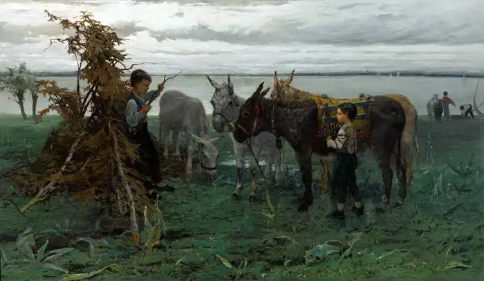 Maris, Willem: Guys guarding donkeys