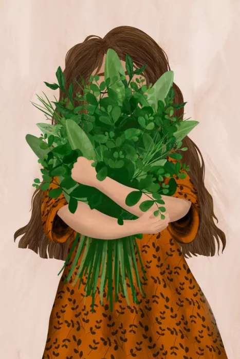 EMELIEmaria: Mädchen mit Blumenstrauß