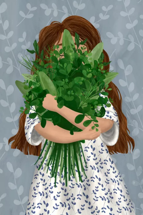 EMELIEmaria: Mädchen mit Blumenstrauß