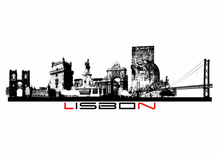 Jaszke, Justyna: Lisbonne Portugal Skyline City Art (2)