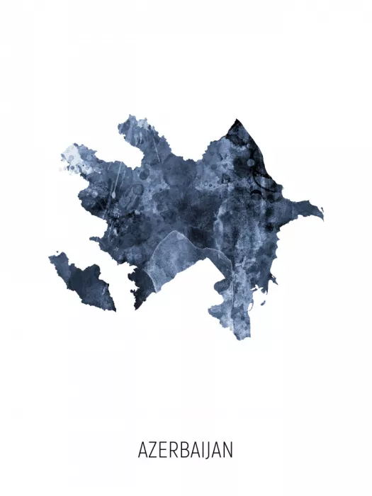 Tompsett, Michael: Aserbaidschan Aquarellkarte