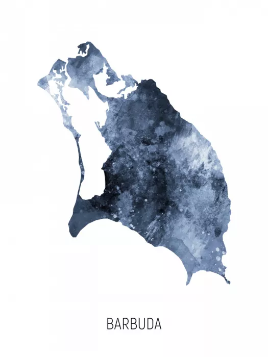 Tompsett, Michael: Barbuda Watercolor Map