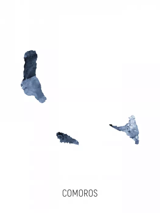 Tompsett, Michael: Comoros Watercolor Map