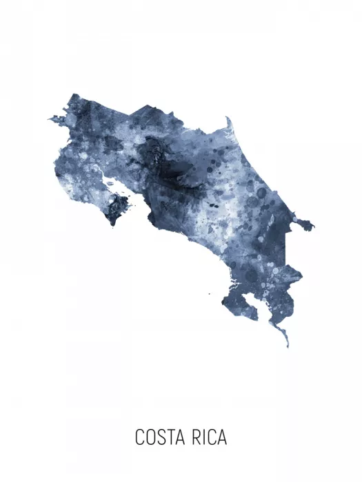 Tompsett, Michael: Costa Rica Watercolor Map