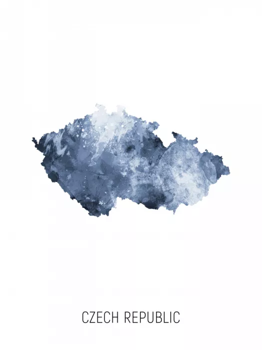 Tompsett, Michael: Czech Republic Watercolor Map