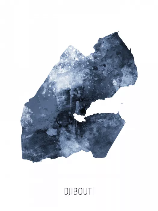 Tompsett, Michael: Mapa Džibutska v akvarelu