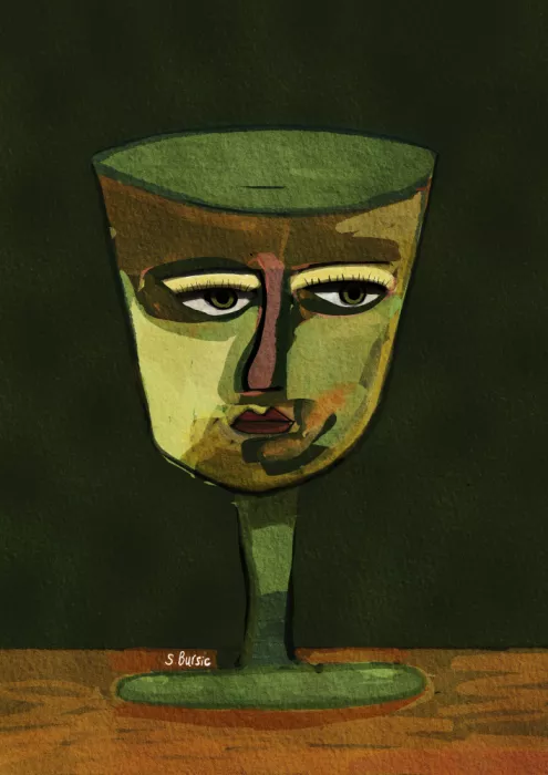 Bursic, Sharyn: Dame au verre de vin vert
