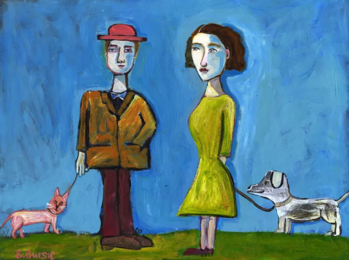 Bursic, Sharyn: Personnes promenant un chat et un chien