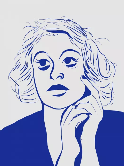 Dean, Little: Portrait Minimaliste de Femme en Bleu et Blanc