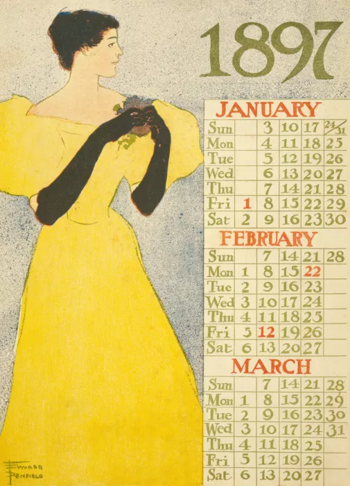 Chromolithograph: Calendrier 1897 (1896)