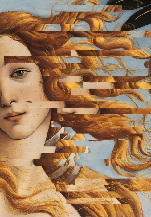 Concept, Art The: The Birth of Venus by Sandro Botticelli COLLAGE