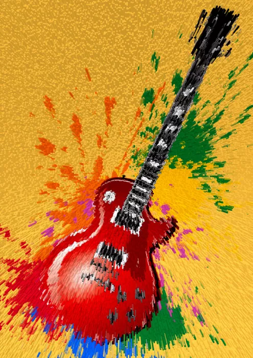 Kaminski, Carlo: Elektrická kytara Pop Art exploduje