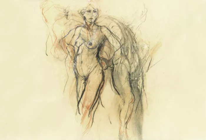 Rathmann, Ute: Figura desnuda en una pose dinámica