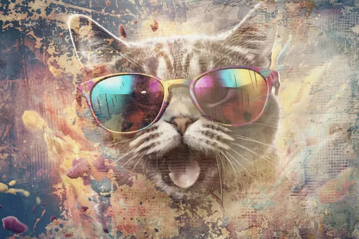 Kulik, Rafal: Chat Animal Art Vintage Illustration Art Mural 06