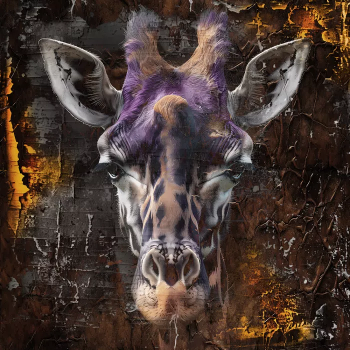 Kulik, Rafal: Giraffe Tier Vintage Art Illustration Wandkunst 02