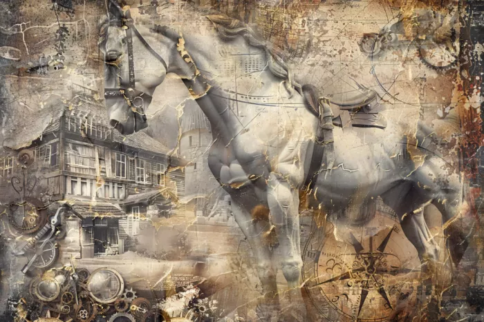 Kulik, Rafal: Cheval Animal Illustration Art Vintage Art Mural 19