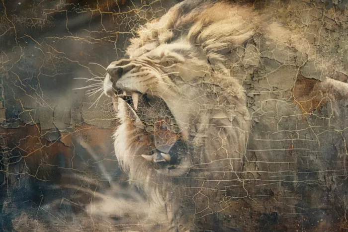 Kulik, Rafal: Lion Animal Illustration Art Vintage Art Mural 09