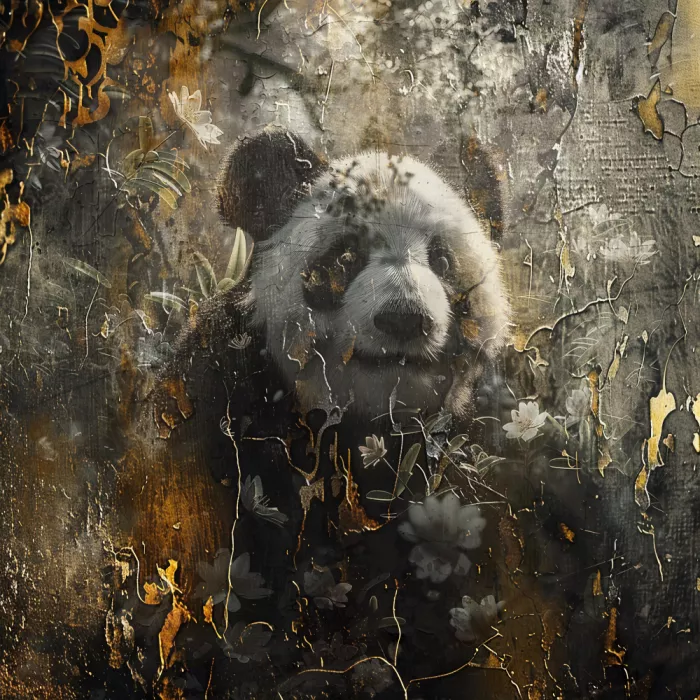 Kulik, Rafal: Panda Animal Art Vintage Illustration Décoration Murale 2