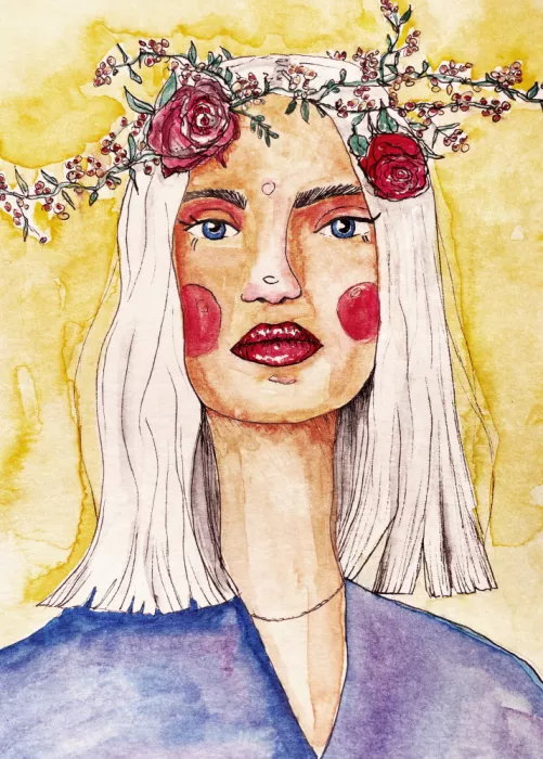 Oltmanns, Raissa: Lady with flower wreath