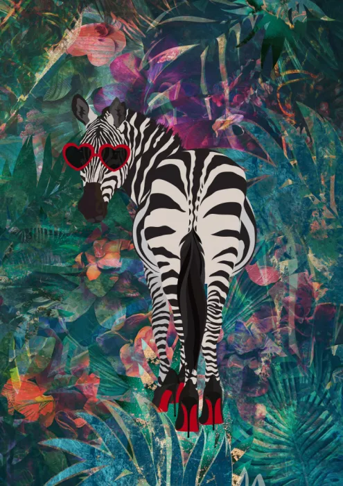 Manovski, Sarah: Tropical Floral Jungle - zebra in heels 2