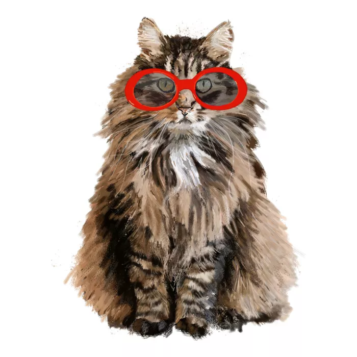 Rakos, Lynnda: Cat with Red Sunglasses