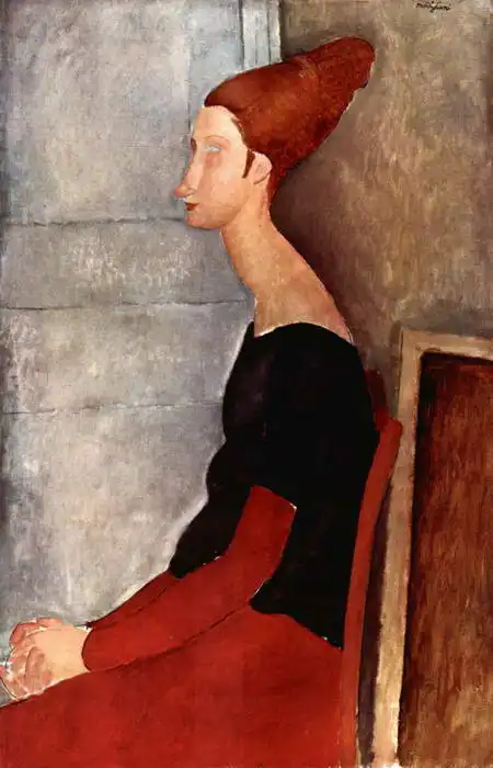 Modigliani, Amadeo: Porträt von Jeanne Hébuterne in dunkler Kleidung