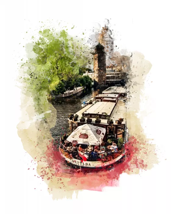Jaszke, Justyna: Prague Czechia Watercolor Painting City Art (7)
