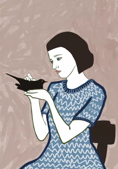 Bursic, Sharyn: Sitzende Vogel-Frau