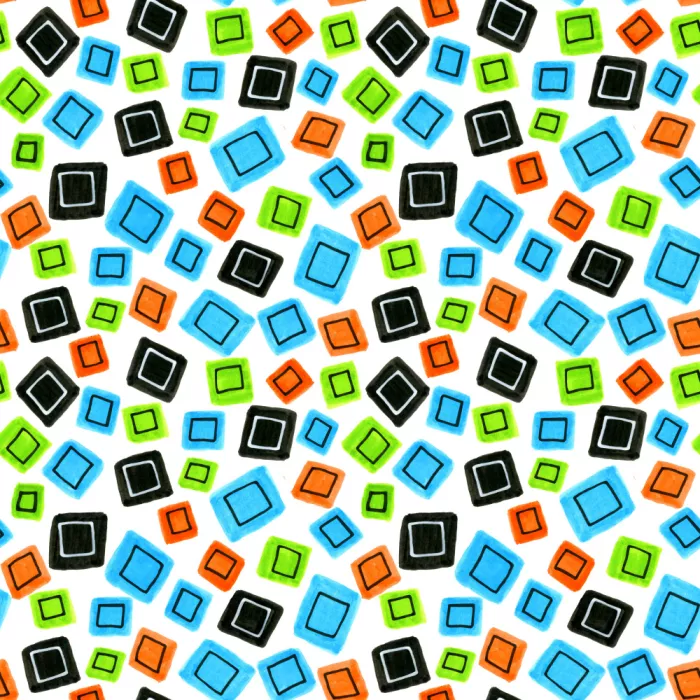 Channell, Michele: Squares Scattered Checks Blue Green Black