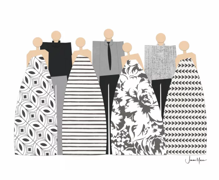 Morris, Jemma: Réunion de famille en gris, noir et blanc