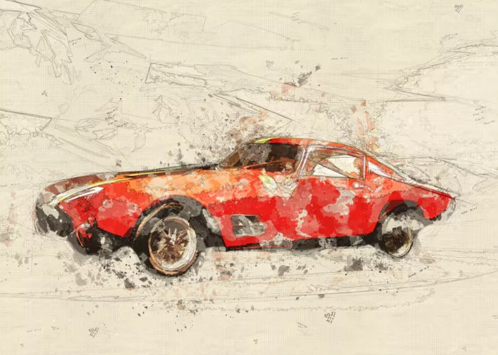 studio, senja Lembayung: Vintage Race car
