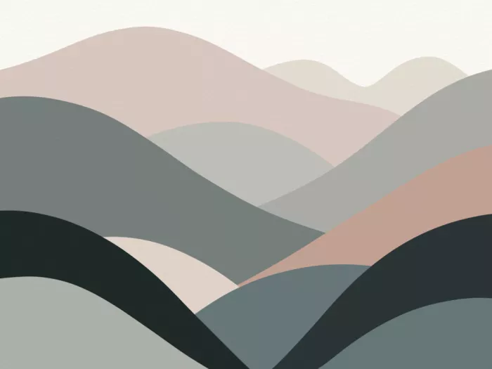 Dean, Little: Paysage aux collines pastel superposées
