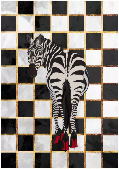 Manovski, Sarah: Zebra Heels Checkerboard
