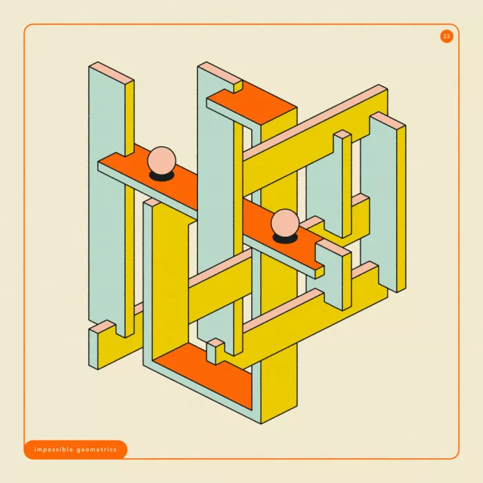 Blue, Jazzberry: Impossible Geometrics 22