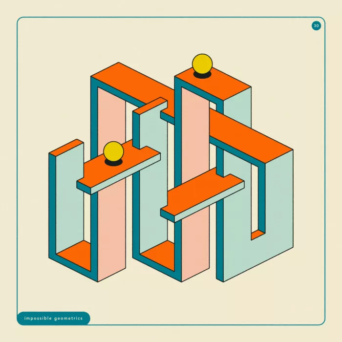Blue, Jazzberry: Impossible Geometrics 30