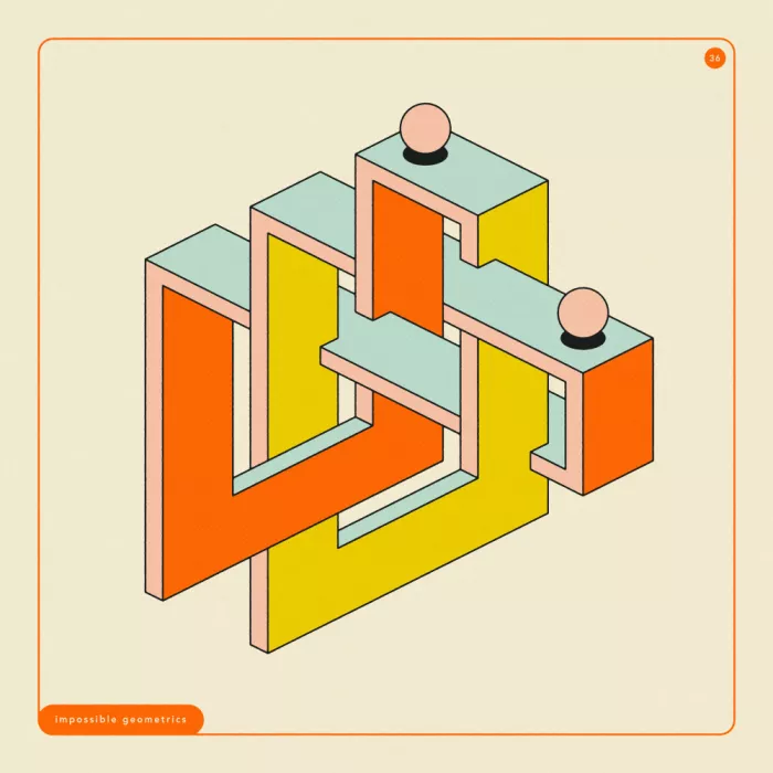 Blue, Jazzberry: Impossible Geometrics 36