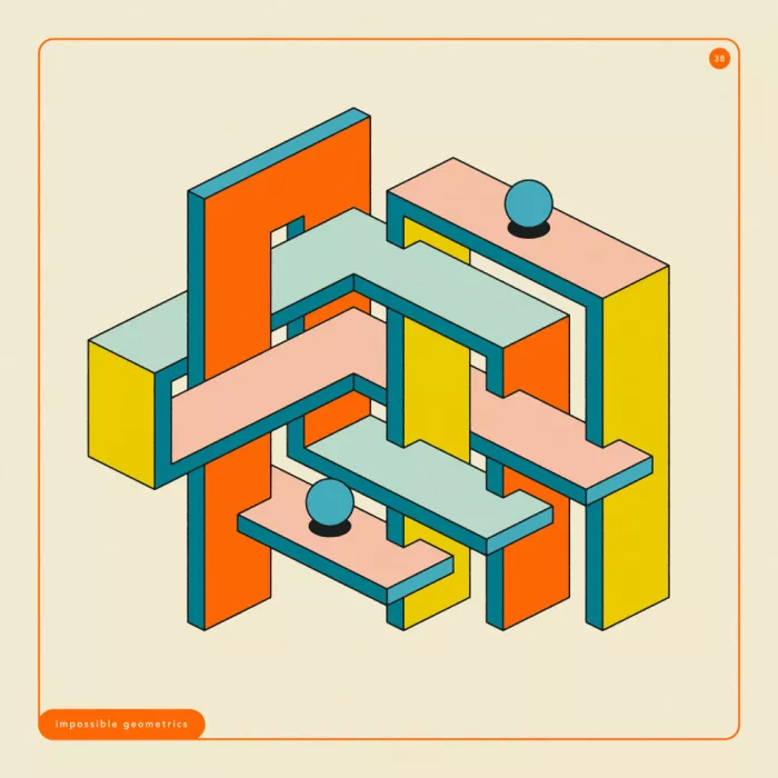 Blue, Jazzberry: Impossible Geometrics 38