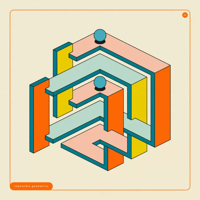 Blue, Jazzberry: Impossible Geometrics 33
