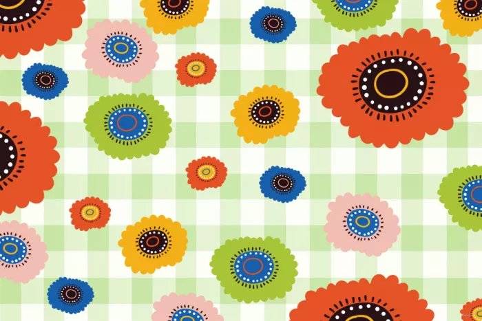 Skellern, Sue: Landblumen_Grünes Gingham