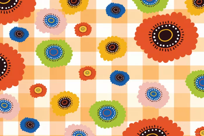 Skellern, Sue: Venkovské květy_Oranžová gingham
