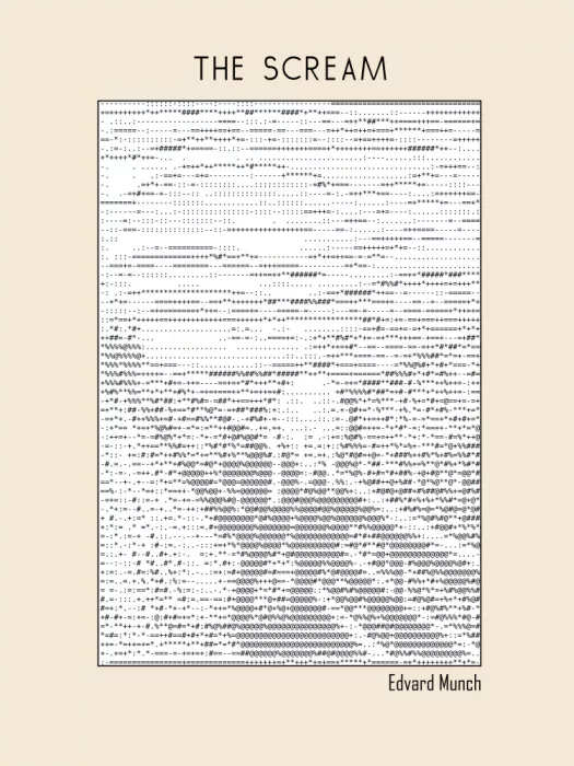 Project, Doa: Ascii Art Minimalist – the Scream – Edvard Munch – Classic Painting