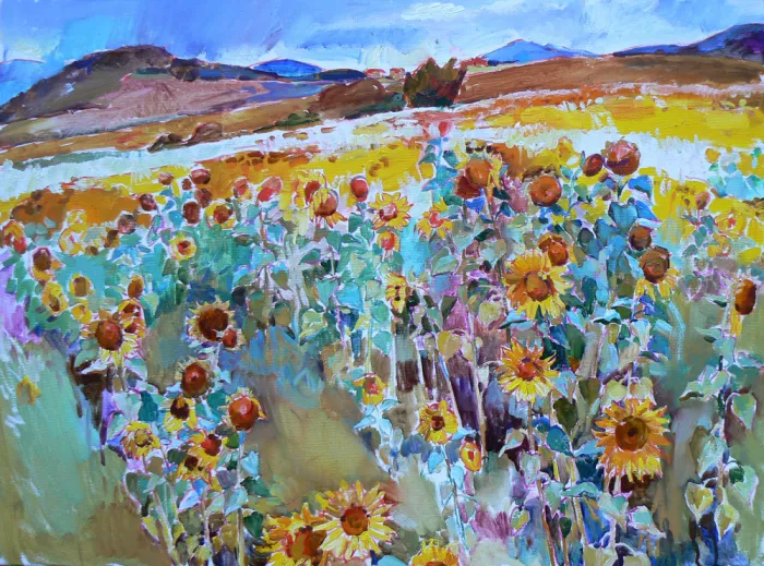 Kutsachenko, Andrii: Sunflowers in the mountain