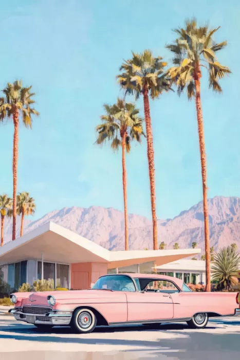 Prints, Art Melloi: Automóvil vintage californiano
