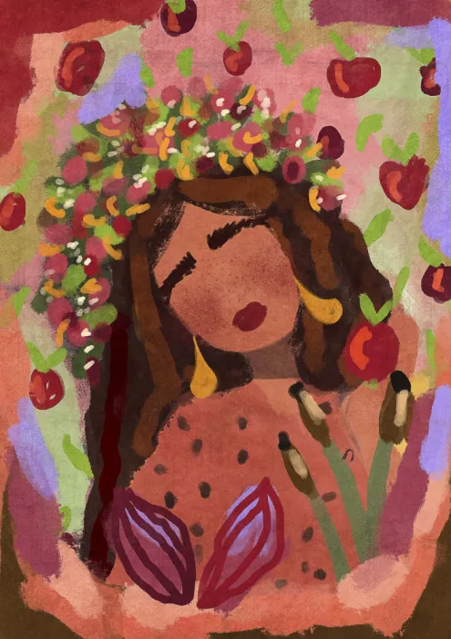 Oltmanns, Raissa: Woman and apples