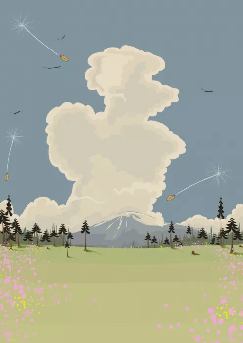 Nicholas: Paysage avec un nuage imposant
