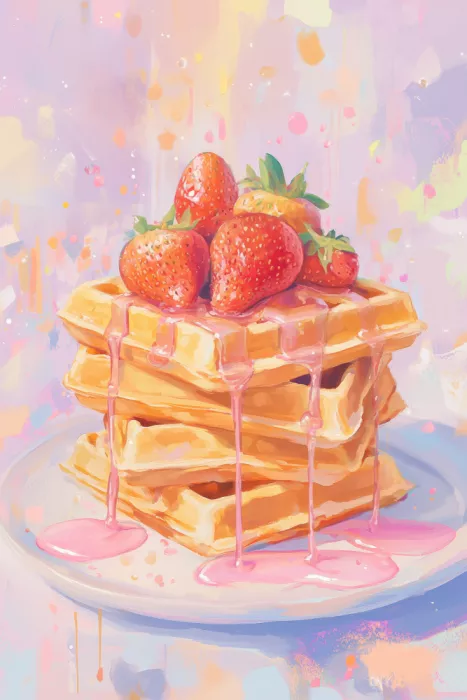 Prints, Art Melloi: Strawberry on Waffles
