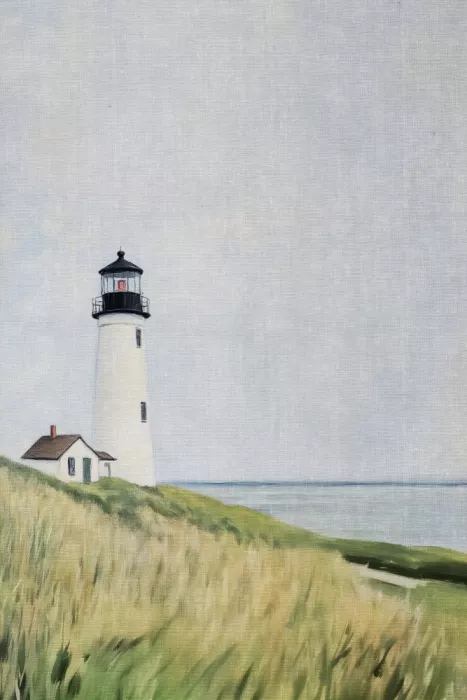 Prints, Art Melloi: Phare solitaire en bord de mer