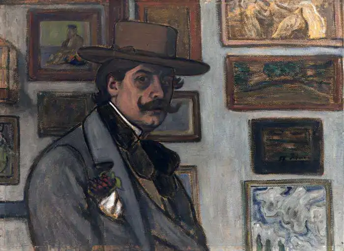 Rippl-Ronai, Jozsef: Self-portrait in a brown hat