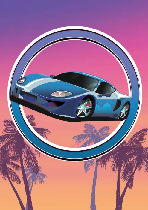 Nicholas: Voiture de sport bleue stylisée