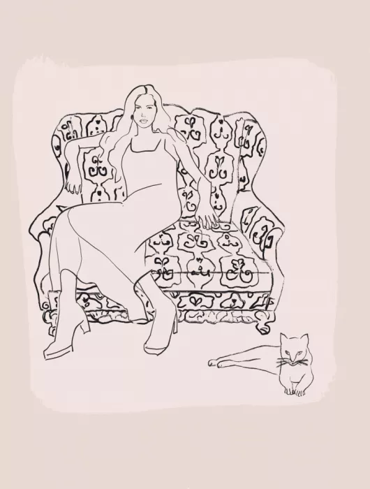 Tubach, Beate: Femme et un chat n° 3